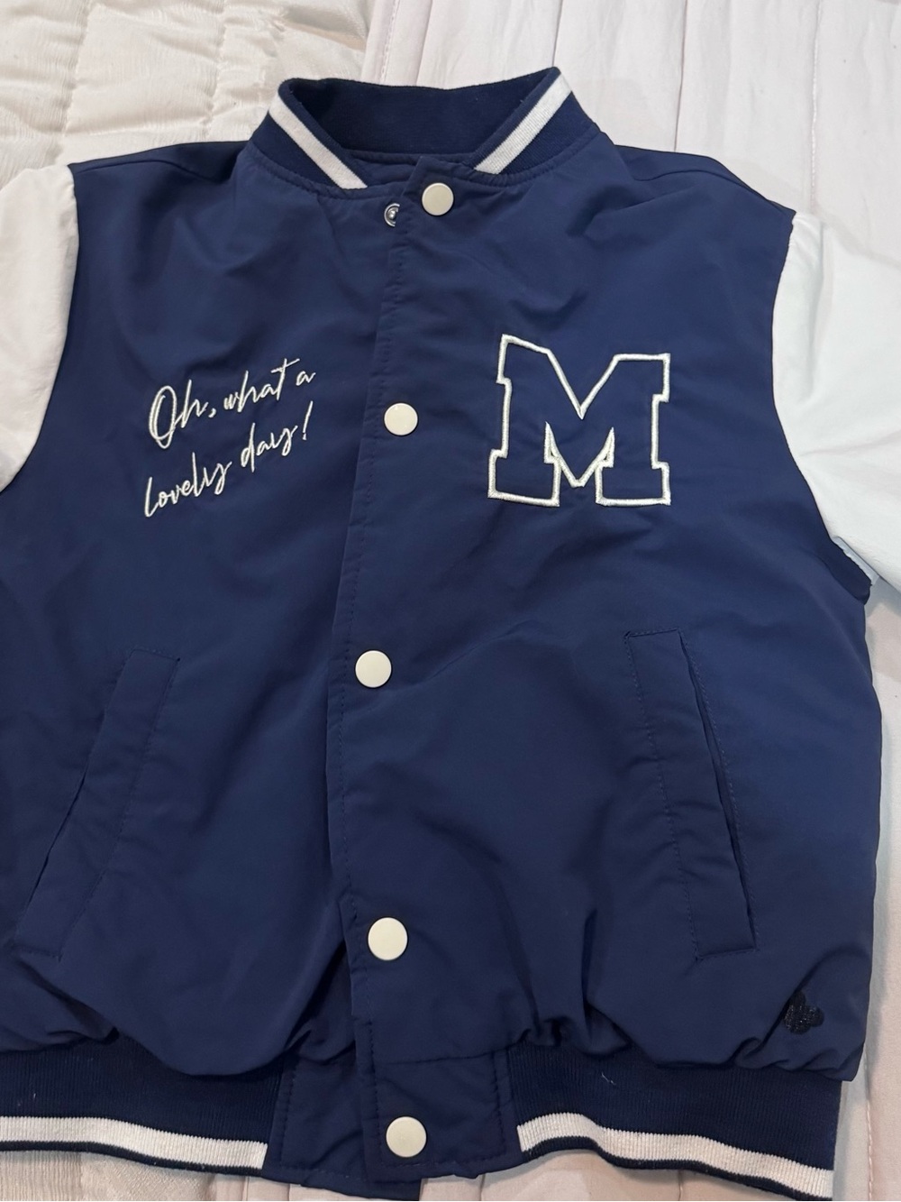 Disney (Mickey Mouse) Navy and White Varsity Jacket